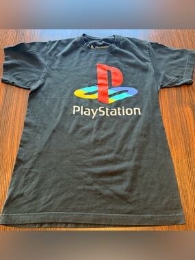 PlayStation Ripple Junction Mens Black Classic Logo Graphic Tee Shirt Size S